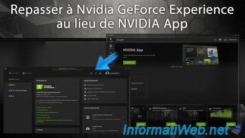 Repasser à Nvidia GeForce Experience au lieu de NVIDIA App