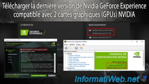 Télécharger et installer la dernière version de Nvidia GeForce Experience compatible avec 2 GPUs NVIDIA