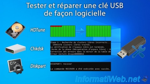 Tester et réparer une clé USB de façon logicielle (système de fichiers, secteurs défectueux, ...)